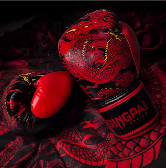 "Gingpai Red Dragon" boxing gloves